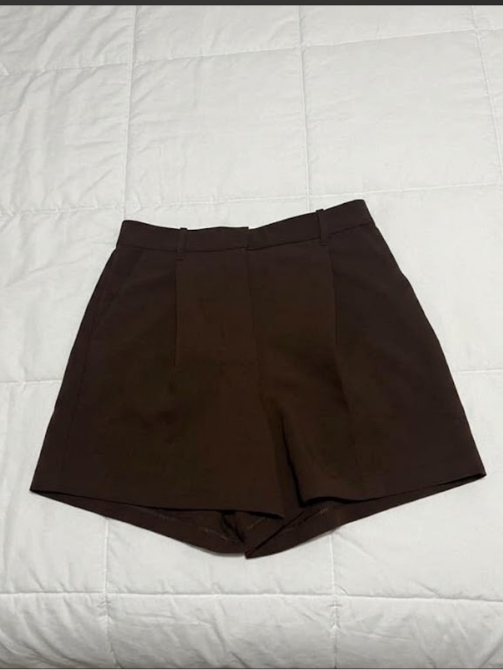Abercrombie & Fitch Brown High-Waist Tailored Shorts Medium